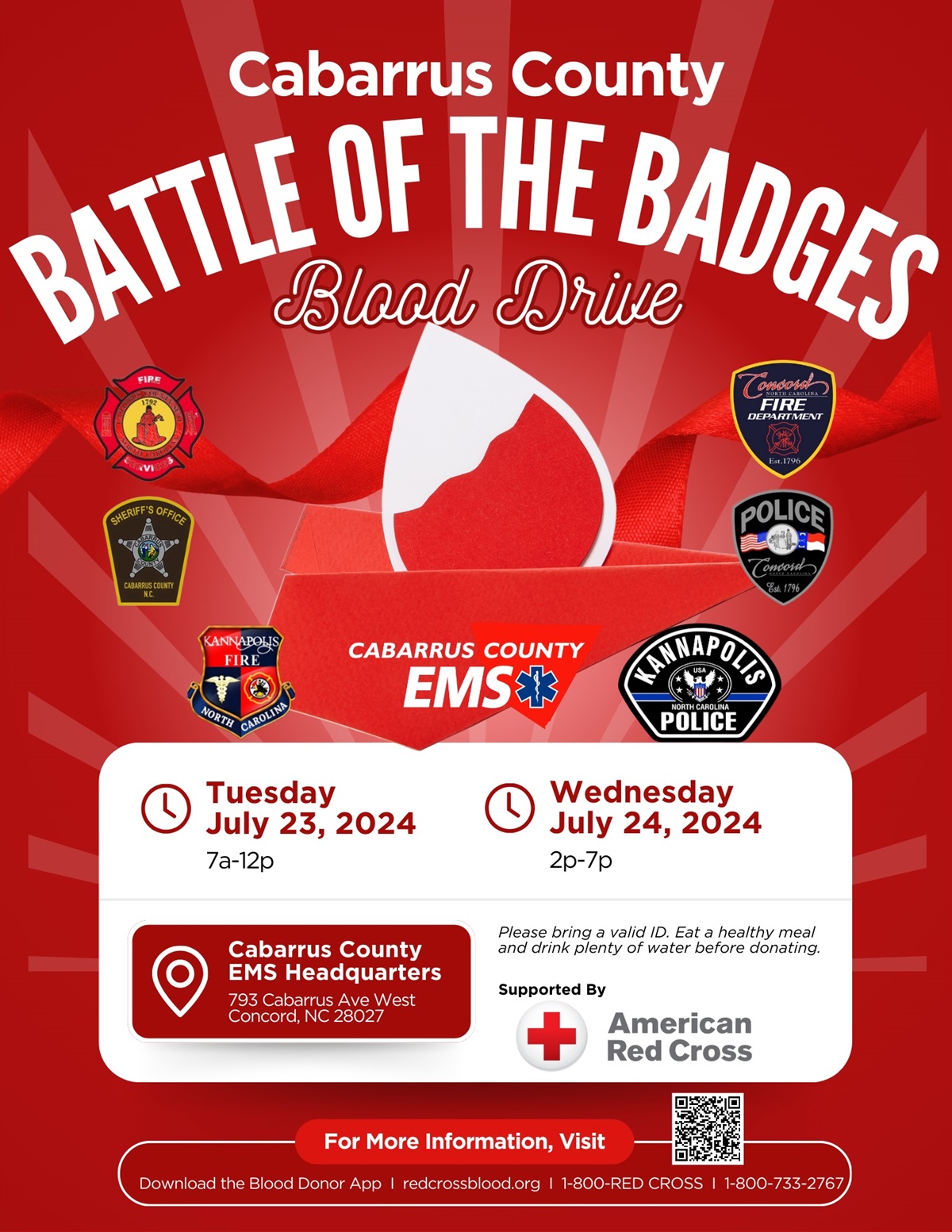 Battle of the Badges Blood Drive Cabarrus County