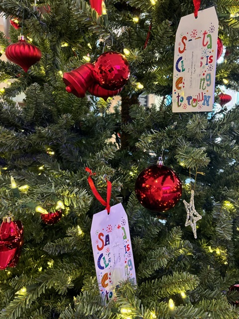 The Wendy Gainey Memorial Tree in the rotunda of the Cabarrus County Government Center.jpg